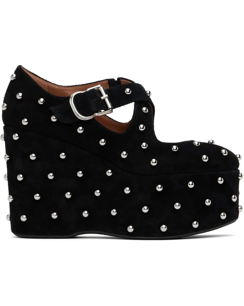Alaïa Black Criss Cross Wedge Heels 999