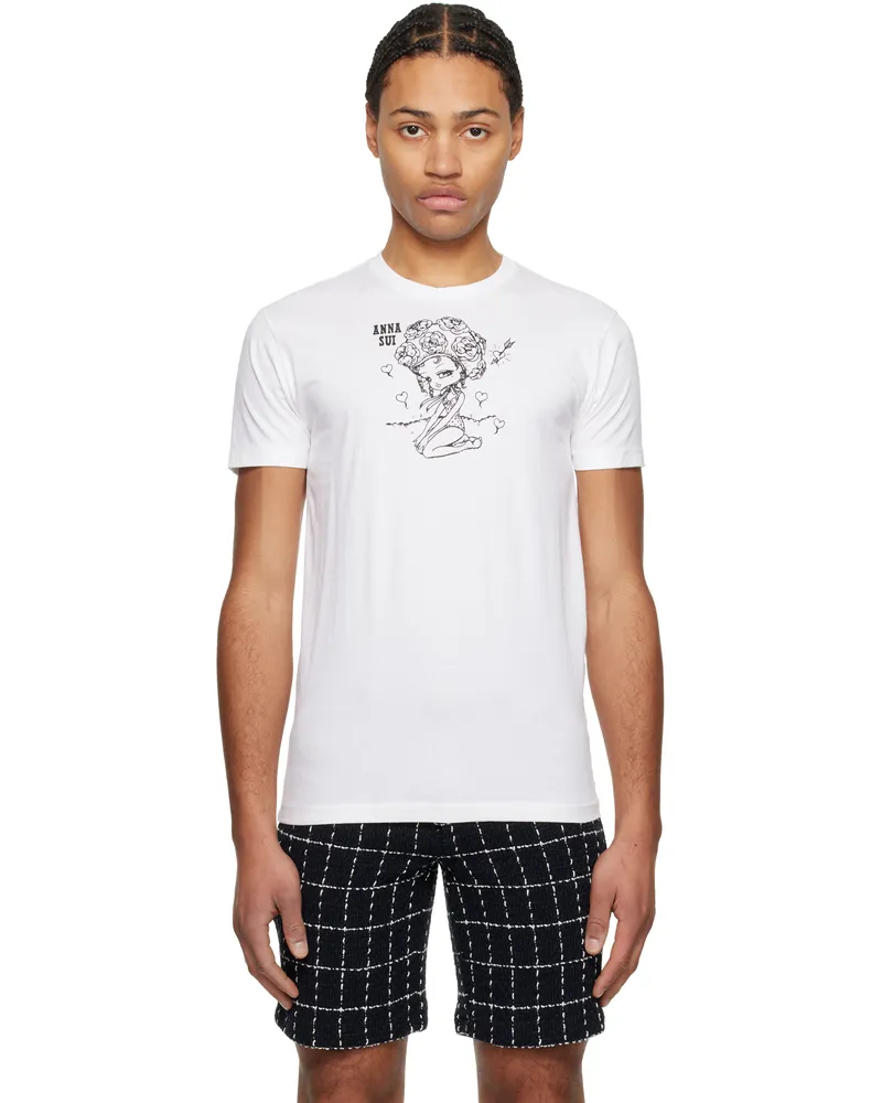 Anna Sui White Beach Girl Baby T-shirt White