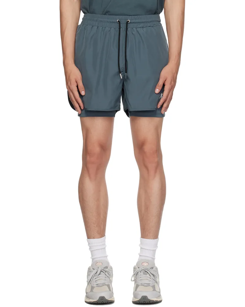 SPORTY & RICH SSENSE Exclusive Blue Shorts Slate
