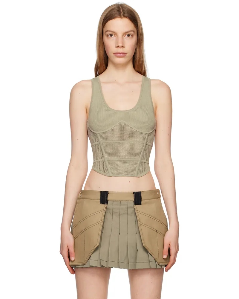 Dion Lee Taupe Sport Corset Tank Top Alloy