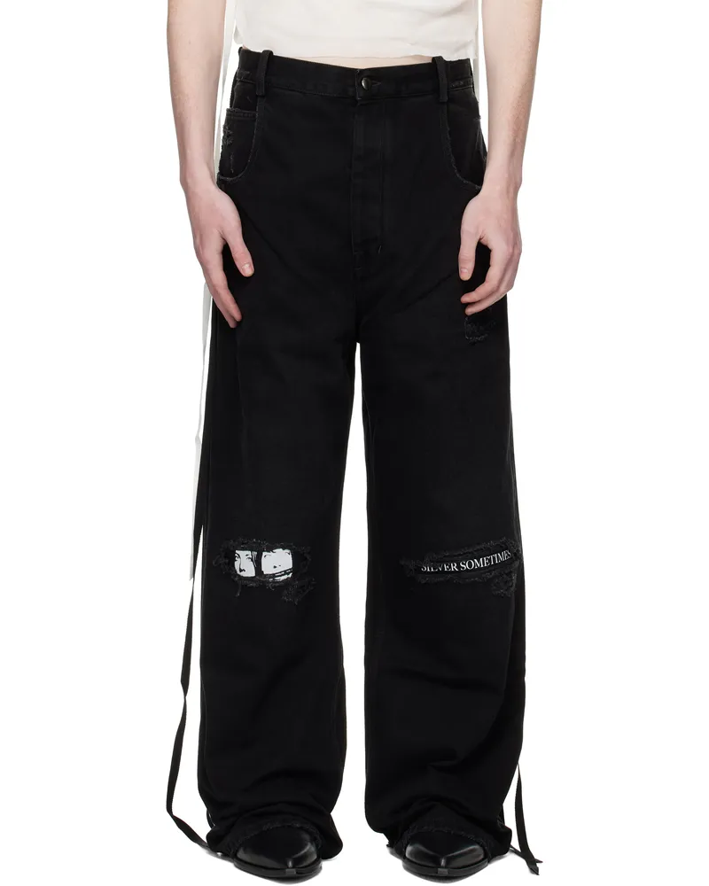 Ann Demeulemeester Black Olan 5 Pocket High-Comfort Jeans Faded