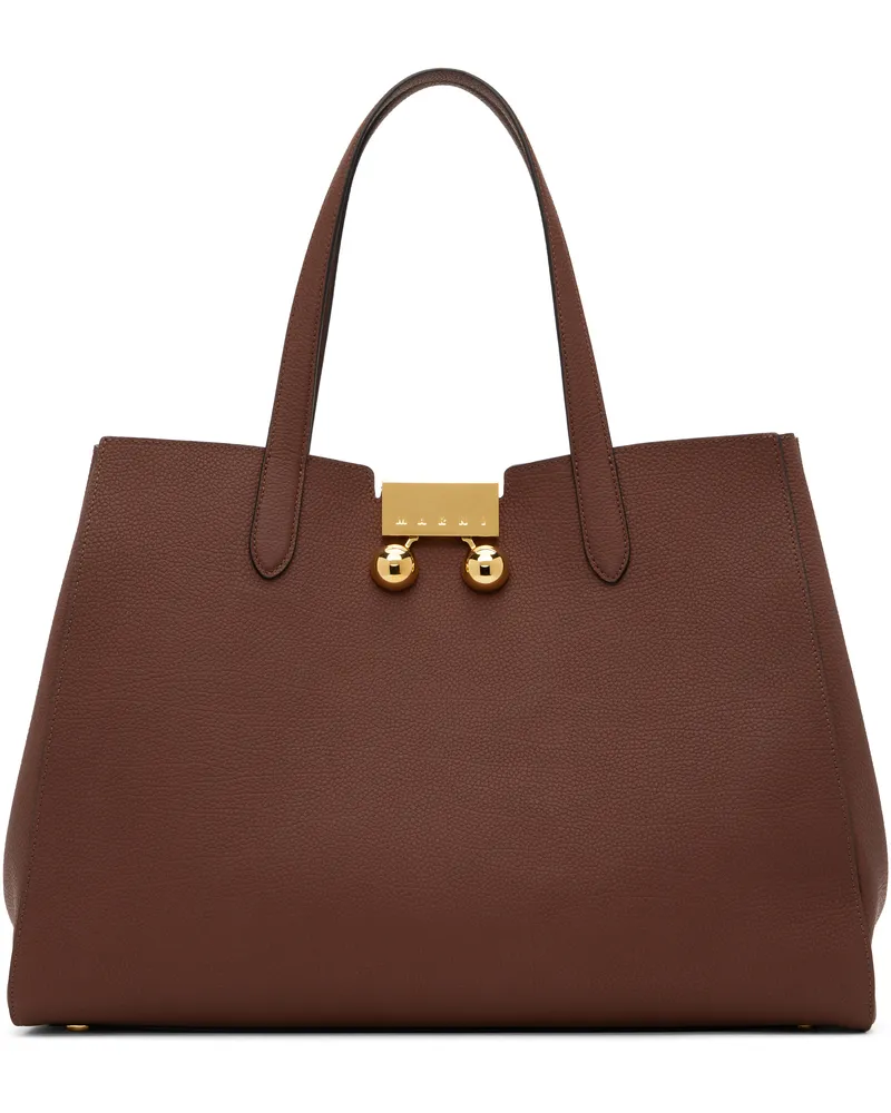 Marni Burgundy Medium Trunkaroo Tote 00r81