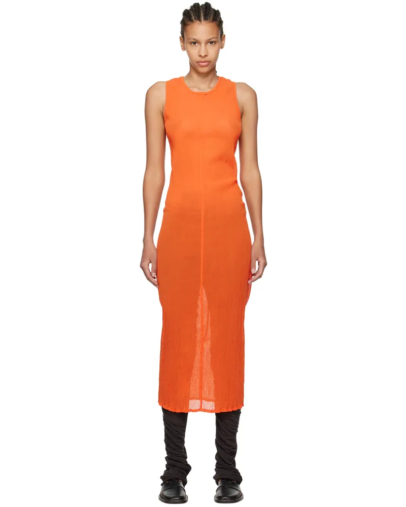 Issey Miyake Orange Karami Maxi Dress 32