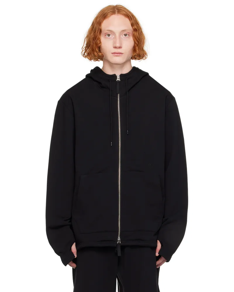 Helmut Lang Black Zip-Up Hoodie Black