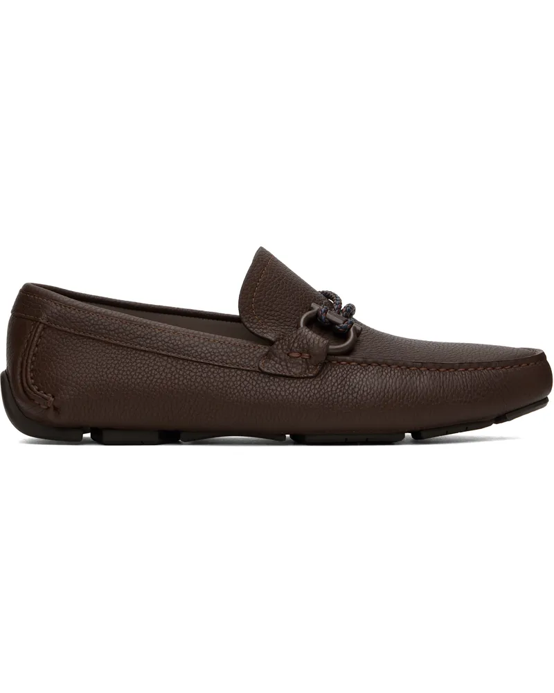 Ferragamo Brown Driver Loafers Cioccolato
