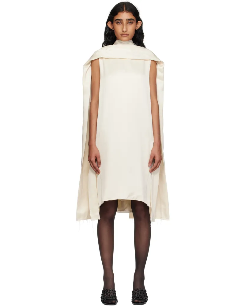 Totême Off-White Cocoon Scarf Minidress Ecru
