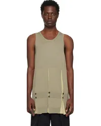 T/SEHNE SSENSE Exclusive Khaki Pleated Tank Top Tundra