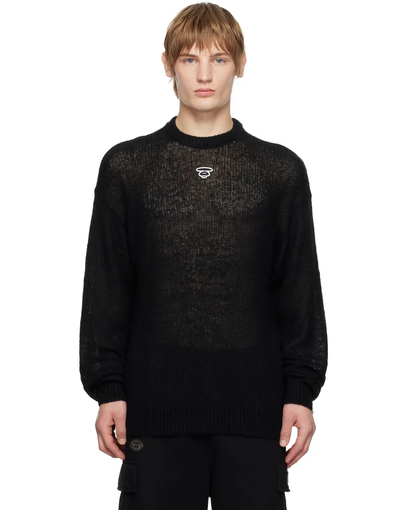 AAPE by A Bathing Ape Black AAPE Main Knit Sweater Bkx