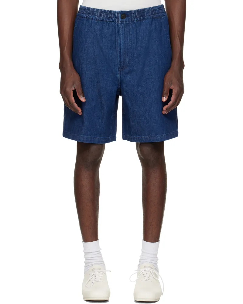 A.P.C. Navy Norris Denim Shorts Iai