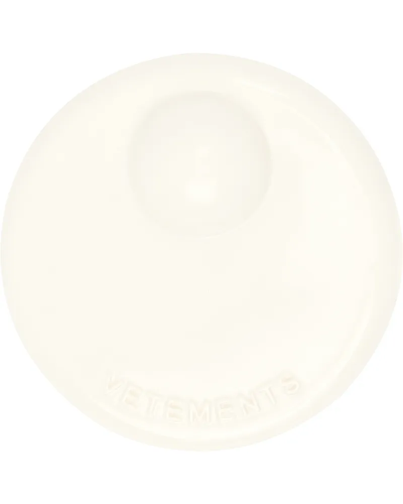 VETEMENTS Beige Security Tag Brooch White