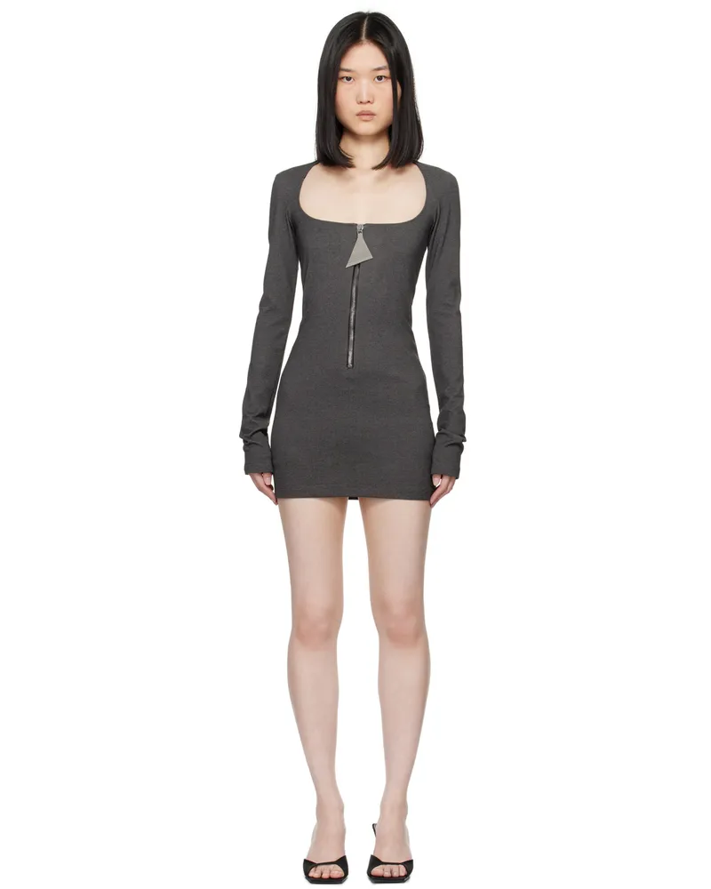 ATTICO Gray Half-Zip Minidress 414