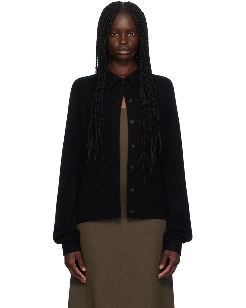 Totême Black Raglan-Sleeve Cardigan 001