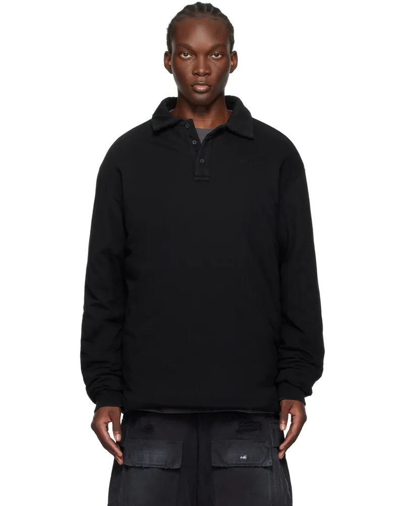WE 11 DONE Black Padded Polo Black