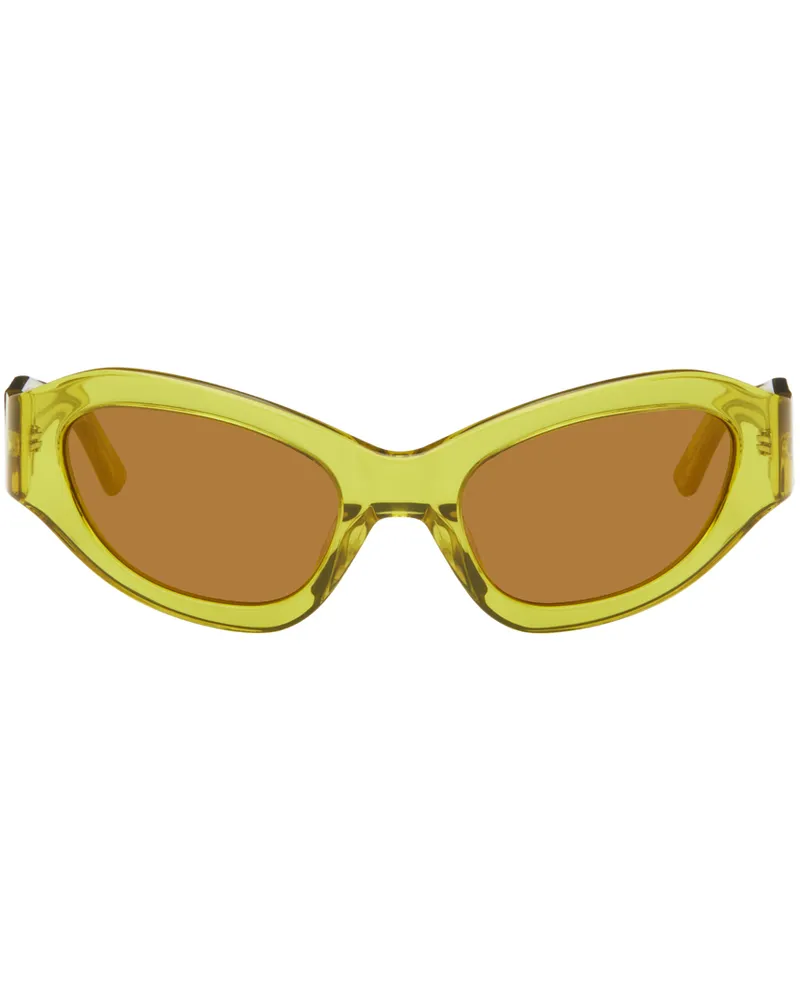 Eckhaus Latta SSENSE Exclusive Yellow 'The Bug' Sunglasses Mirror