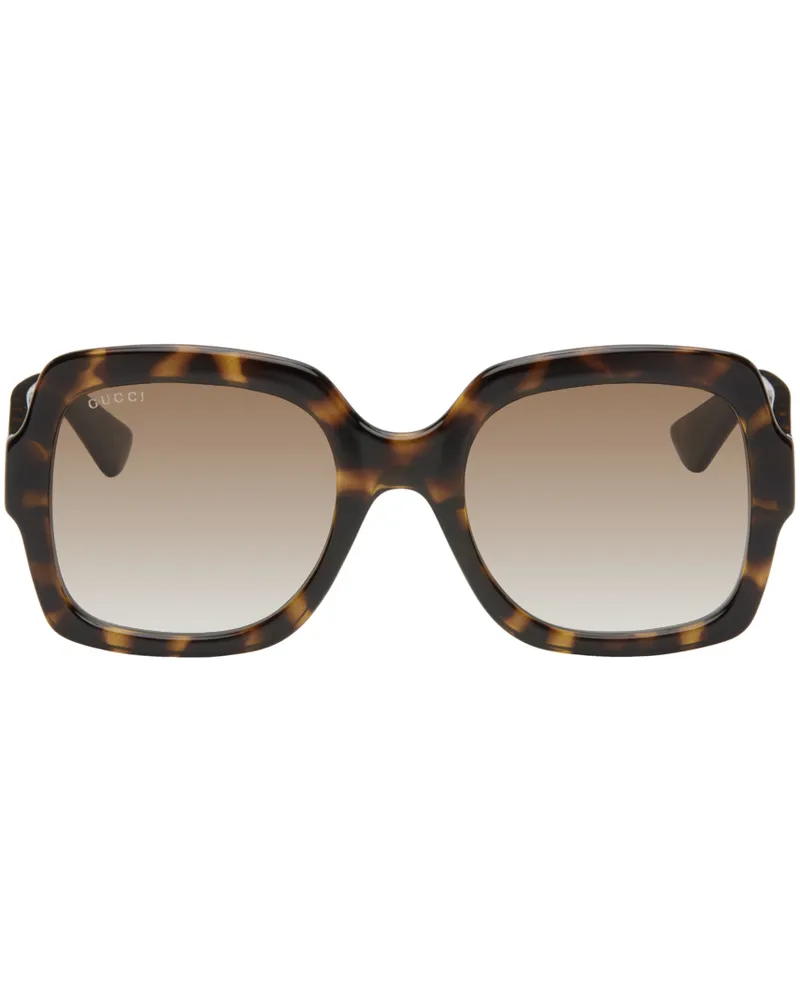 Gucci Brown Square Sunglasses Havana