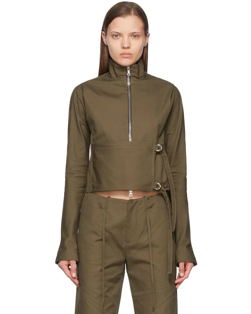 ioannes Khaki Combat Wrap Jacket Khaki