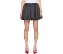 Gray Gathered Miniskirt