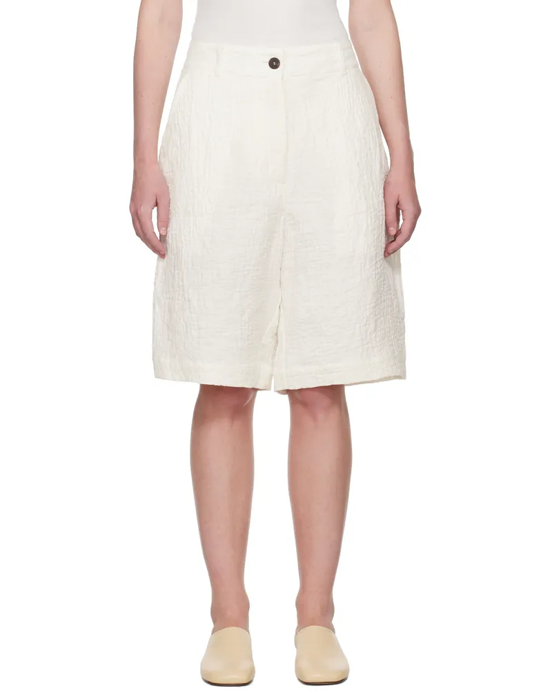 Studio Nicholson Off-White Luna Linen Shorts Parchment