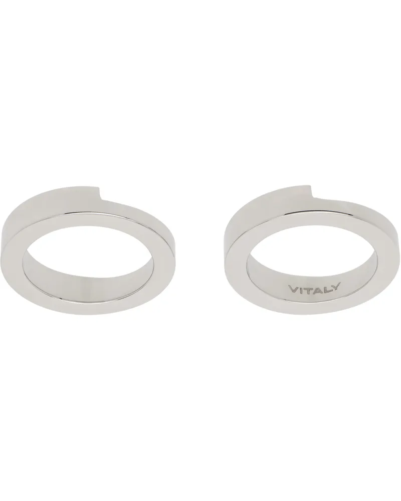Vitaly Silver Gridlok Ring Set Silver