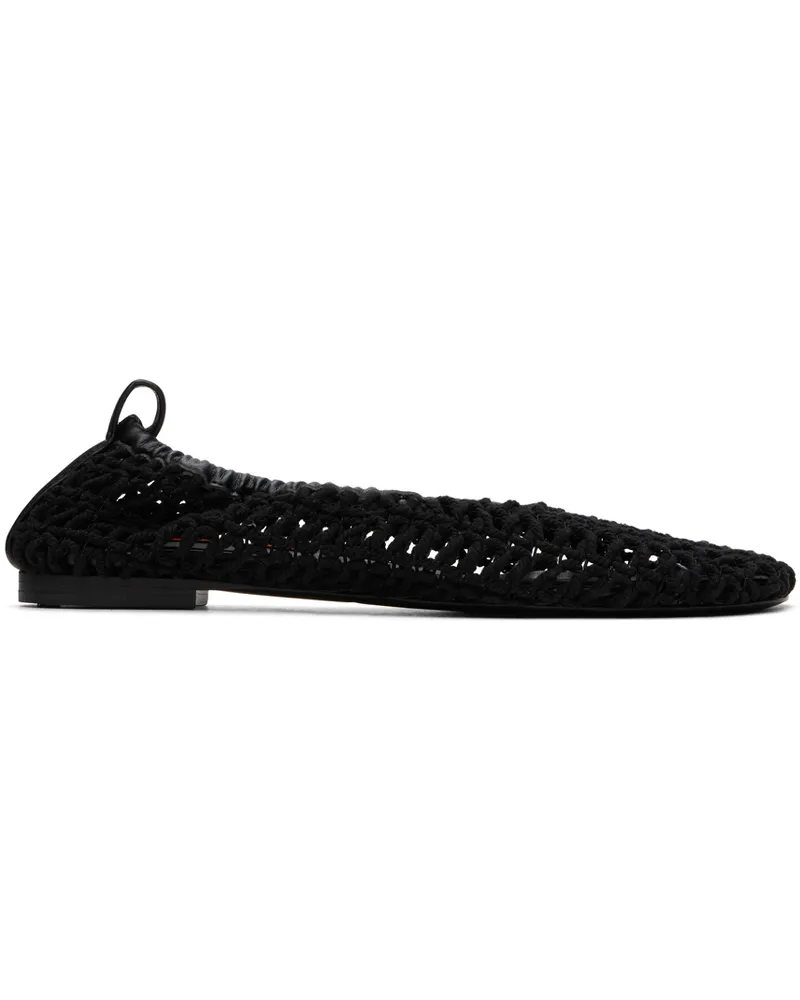 Simon Miller Black Crochet Riad Ballerina Flats 90303