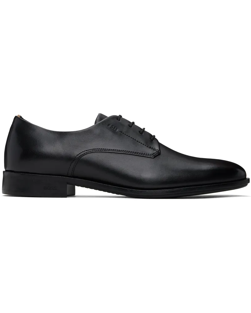 HUGO BOSS Black Leather Signature Trim Derbys 001-black