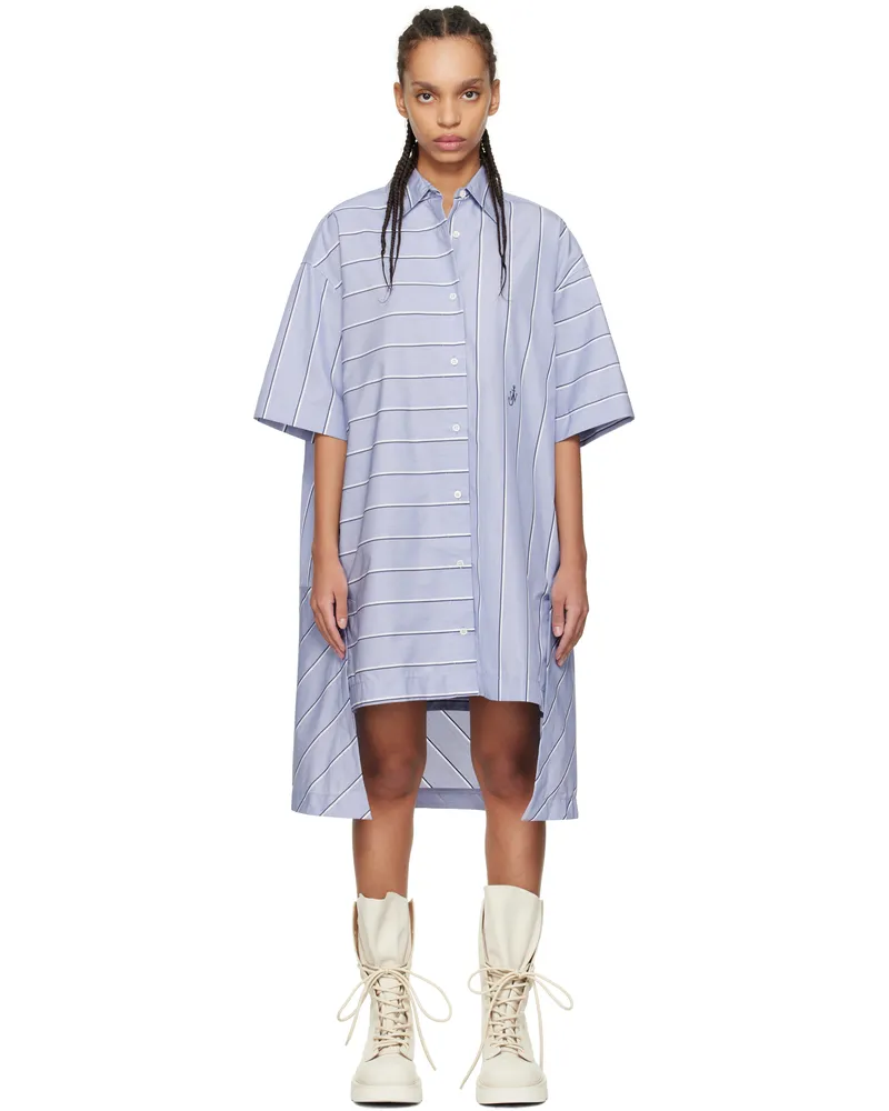 J.W.Anderson Blue Stepped Hem Shirt Minidress 803