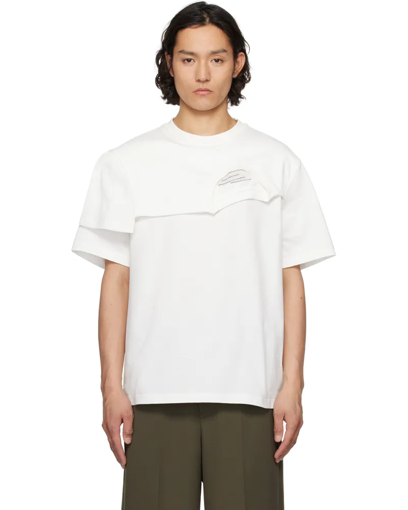 Feng Chen Wang White Double Collar T-shirt White