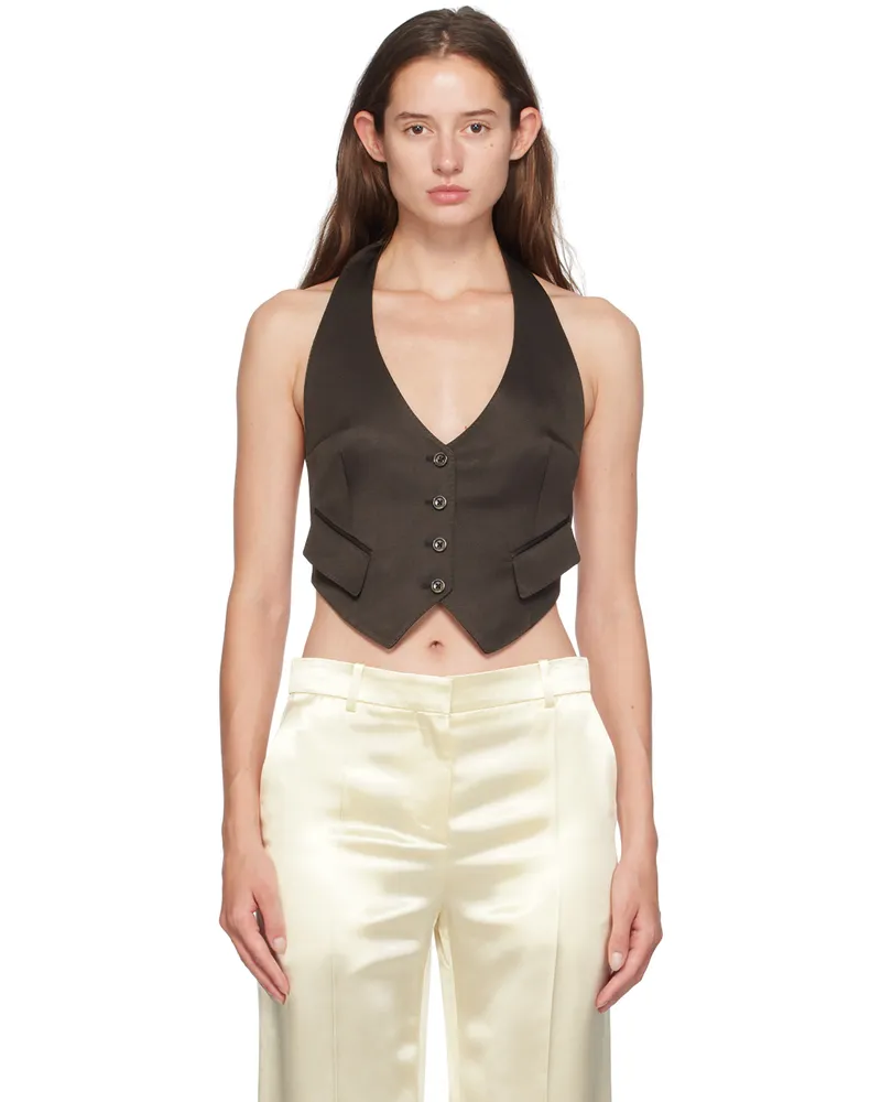 Tom Ford Brown Open Back Vest Kb915