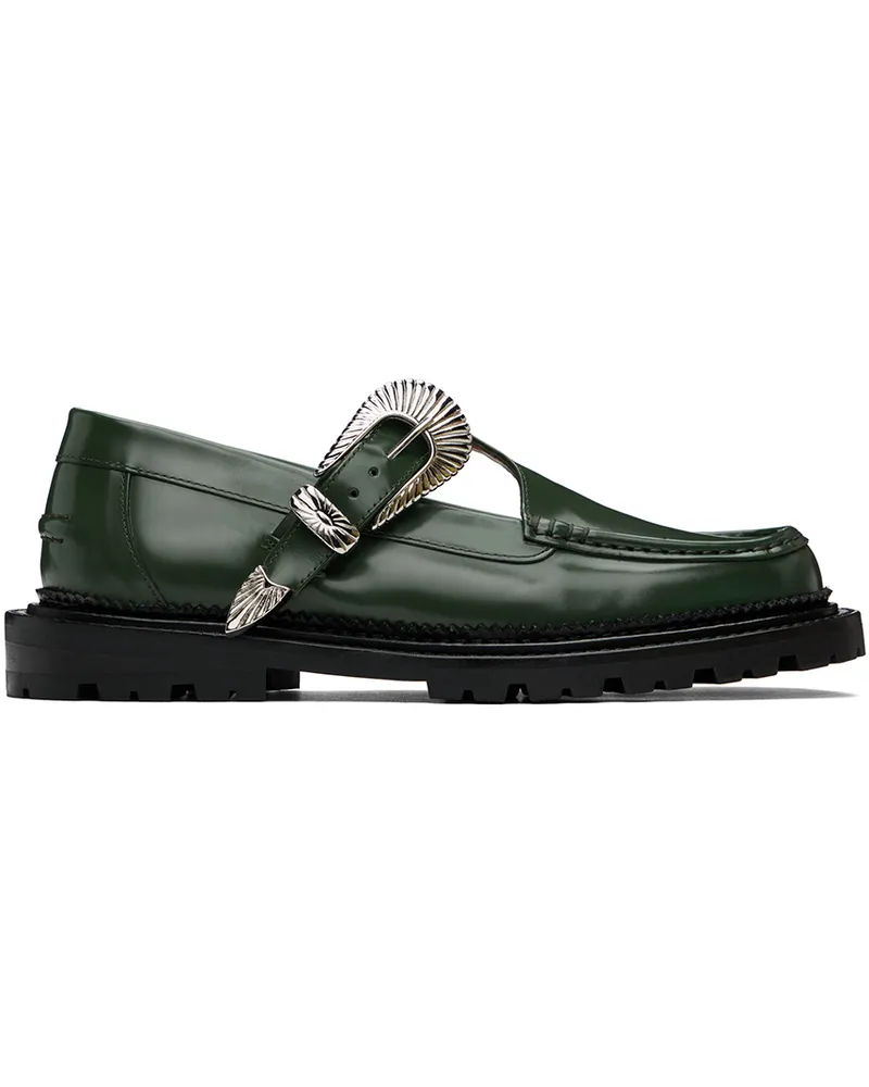 Toga Green Polished Loafers Green
