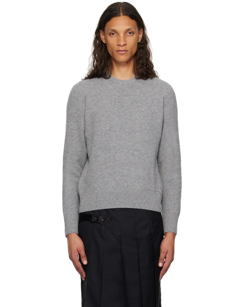 Thom Browne Gray Virgin Wool Sweater 055