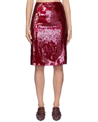 16ARLINGTON Burgundy Este Midi Skirt Rosso