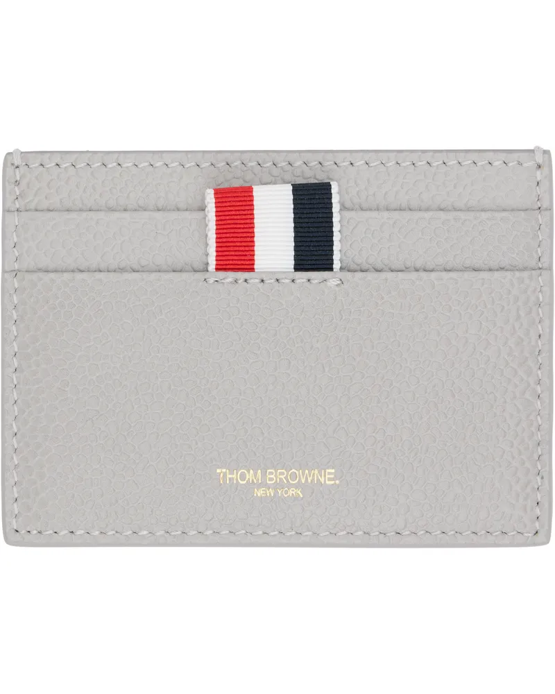 Thom Browne Gray Side 4-Bar Stripe Card Holder 055lt