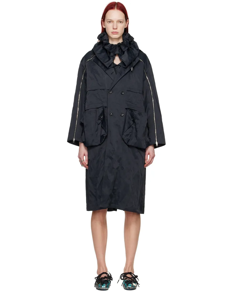 KIKO KOSTADINOV Black Mallarmé Coat Pebble