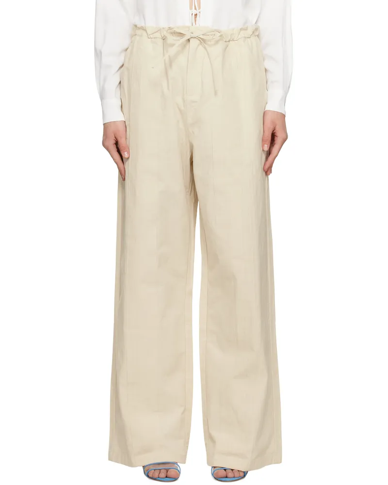Christopher Esber Off-White Multi Paneled Trousers Sand