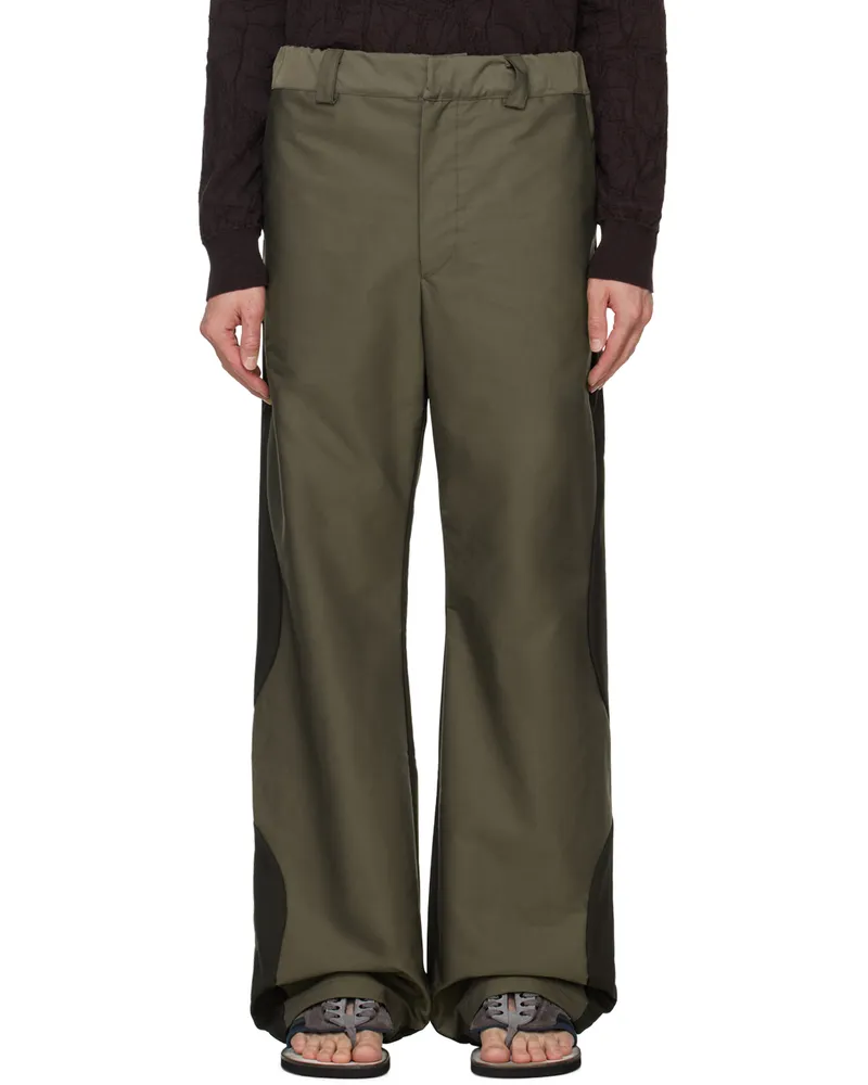 SERAPIS Black & Gray Split Trousers Black