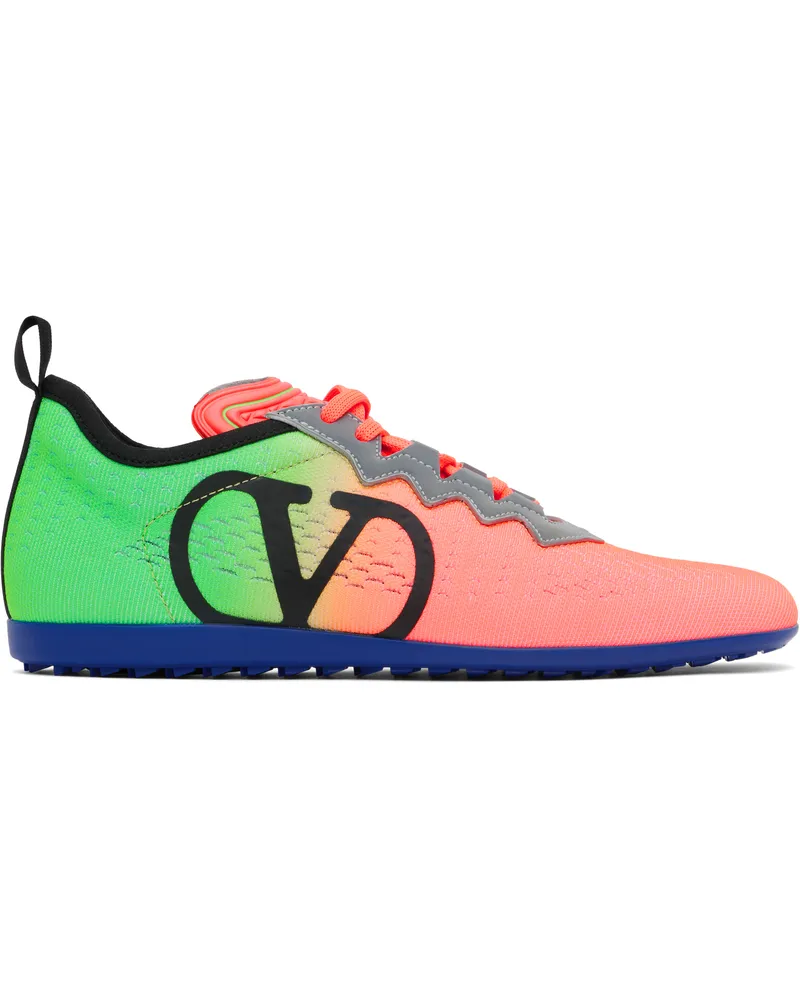 Valentino Garavani Green & Orange Chromathon Sneakers Rh8