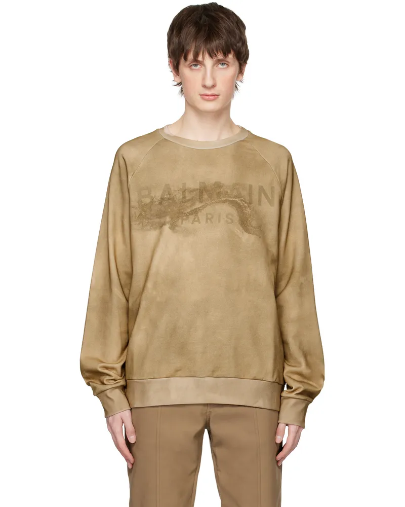 Balmain Beige Printed Sweatshirt Wdv