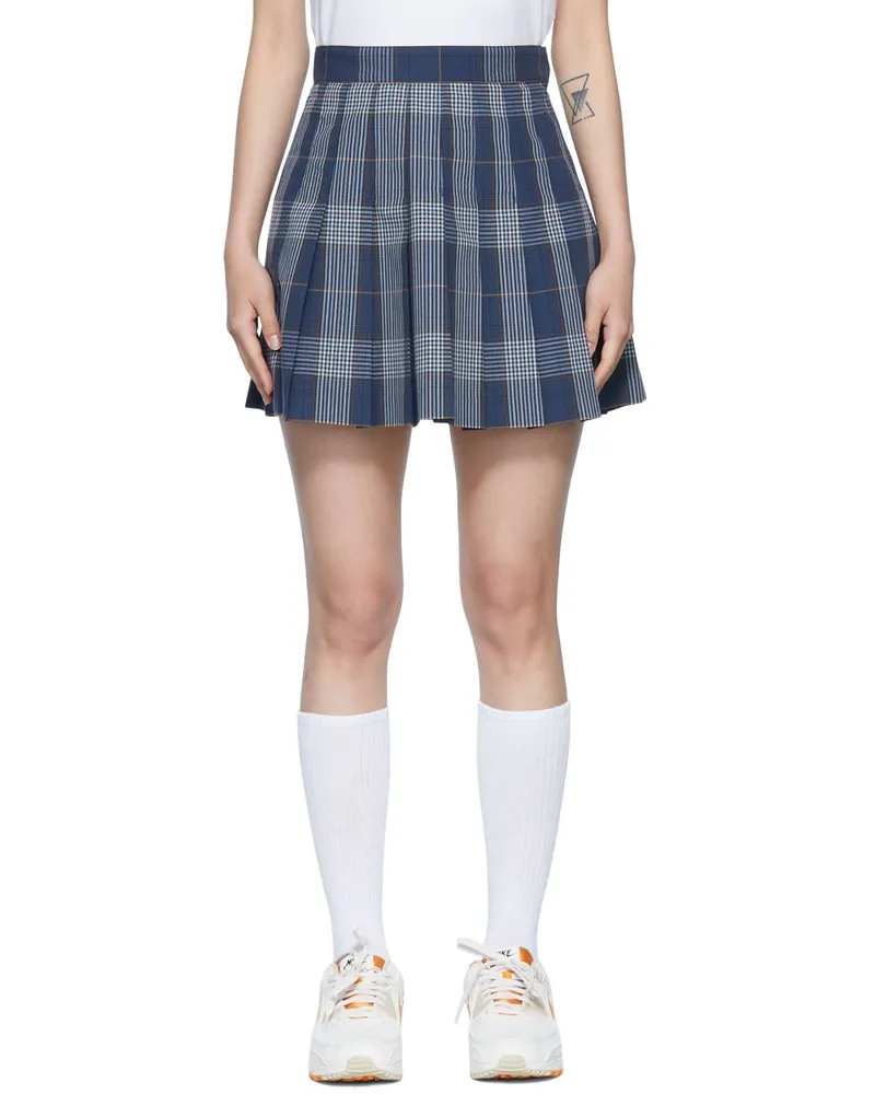 BAPE Navy Polyester Mini Skirt Navy