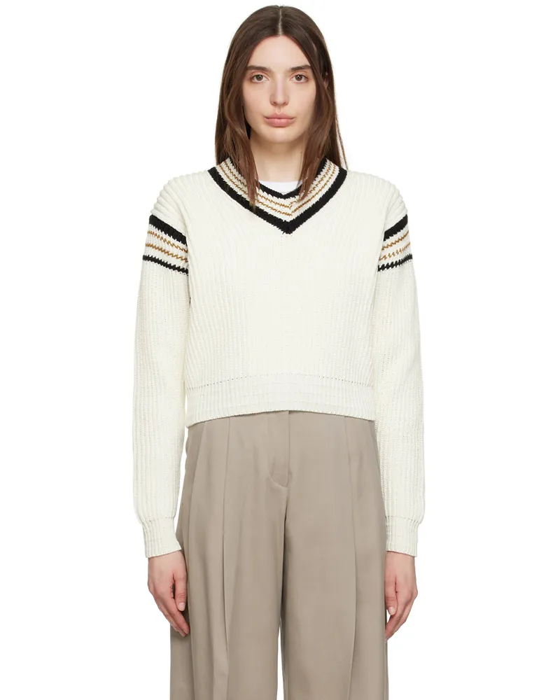 Golden Goose White V-Neck Sweater 20103