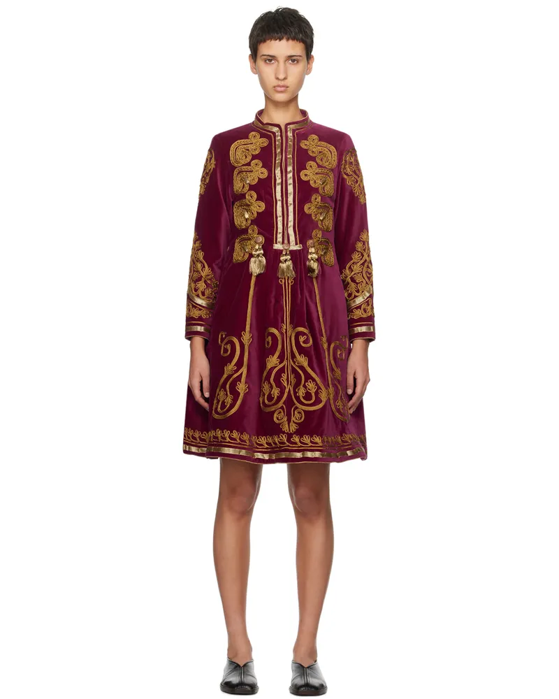 BODE Purple Rothermel Theater Midi Dress Mauve