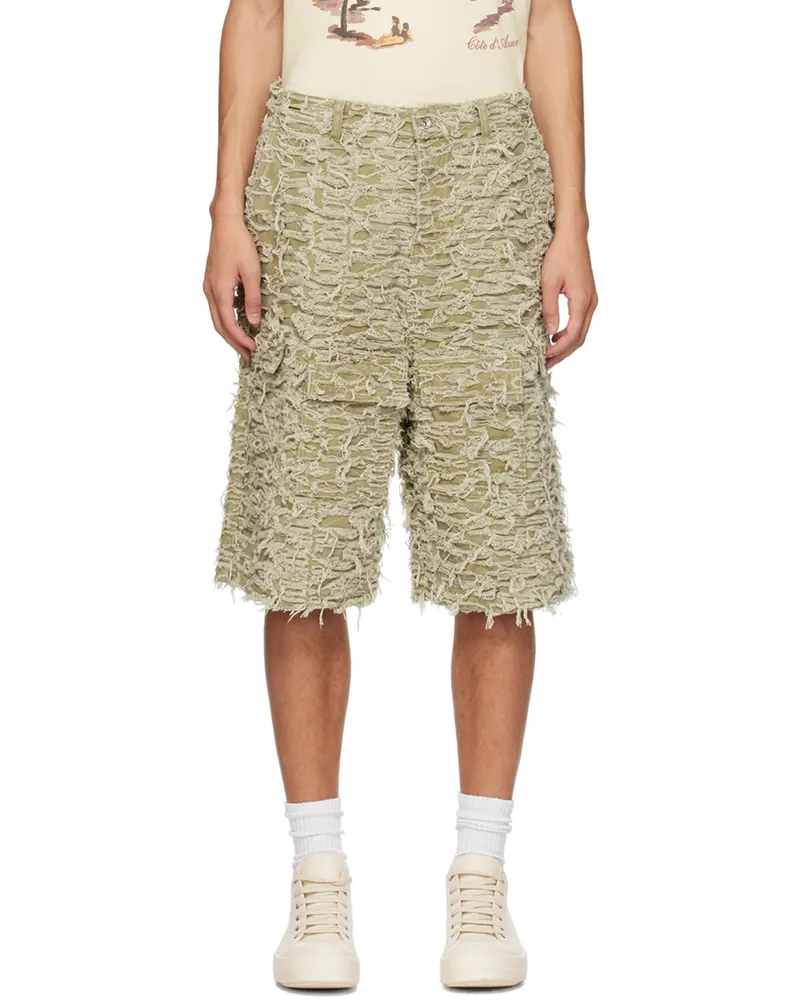 WHO DECIDES WAR SSENSE Exclusive Tan Husk Denim Shorts Tan
