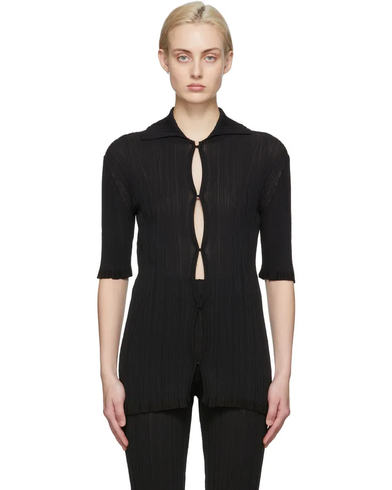 McQ Black Rib Knit Cardigan 1000