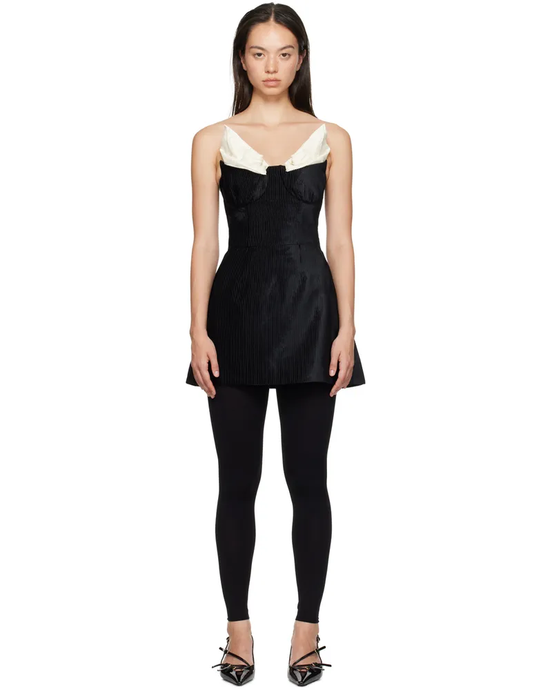 SHUSHU/TONG Black Bustier Minidress Ba100