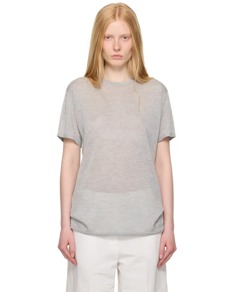 Totême Gray Knit T-shirt Grey