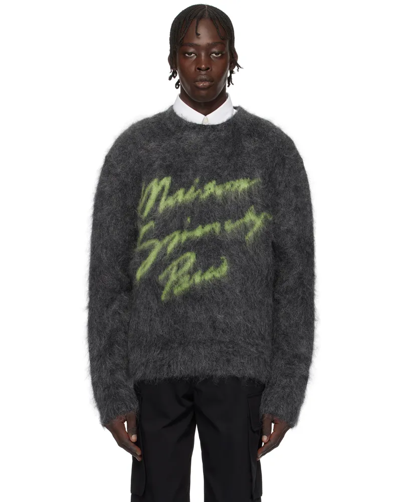 Givenchy Gray Maison 'GIVENCHY' Sweater 025-charcoal