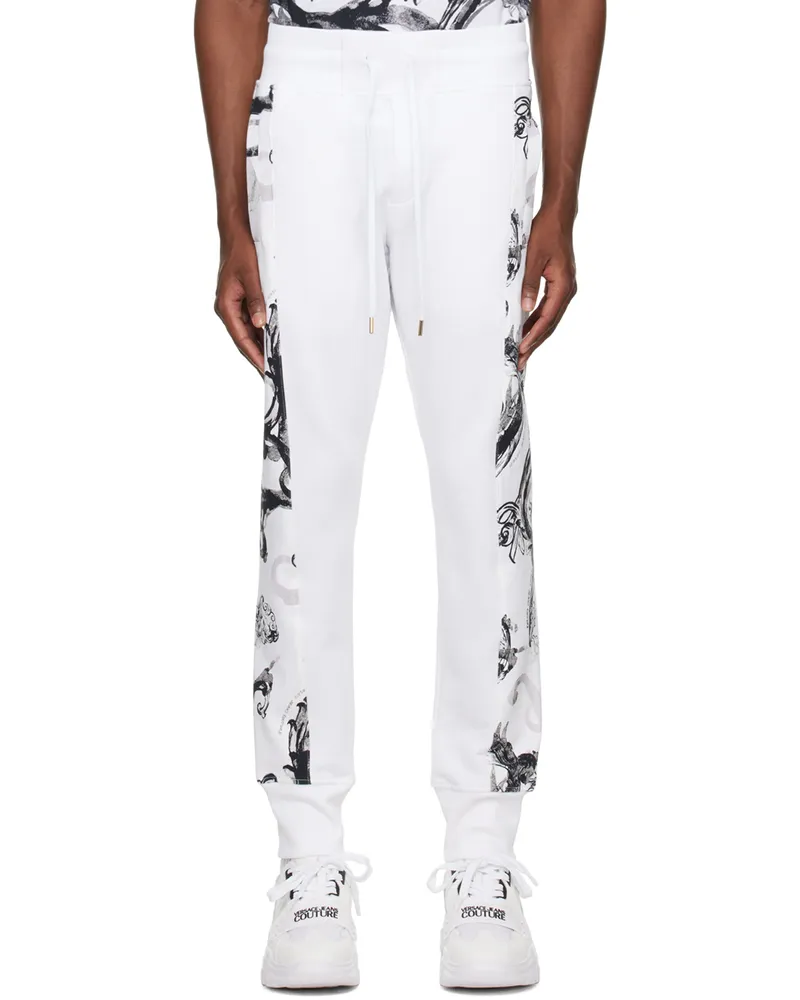 Versace Jeans White Watercolour Couture Sweatpants E003