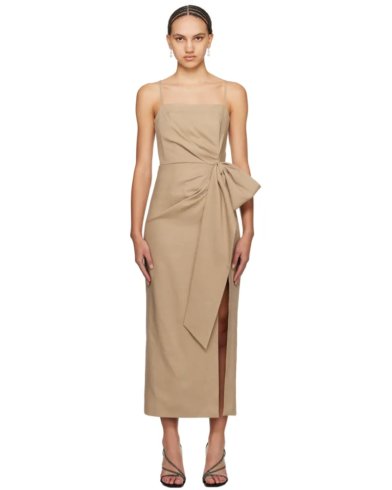 MSGM Tan Flamed Maxi Dress 23