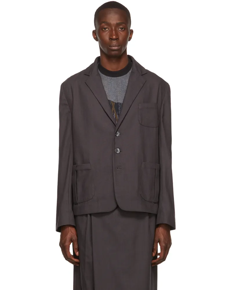 Labrum Gray Cotton Blazer Grey