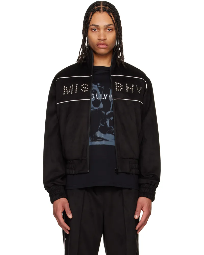 MISBHV Black Star Faux Suede Track Jacket Black