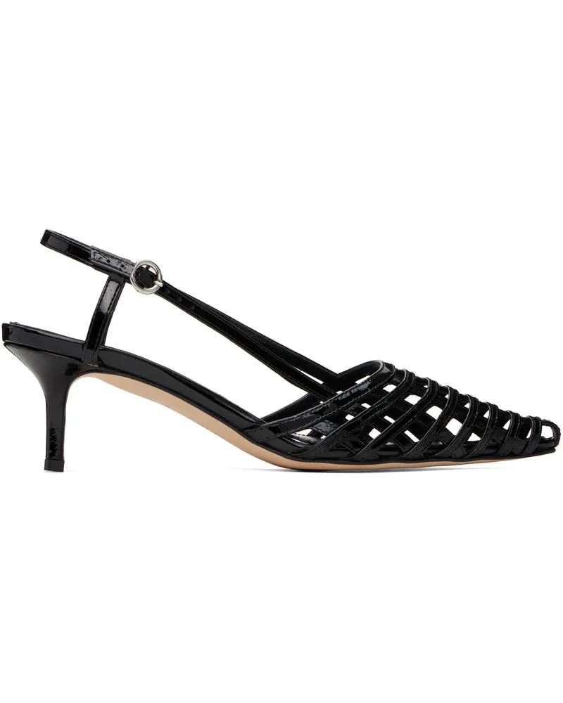 aeyde Black Helit Leather Slingback Heels Black